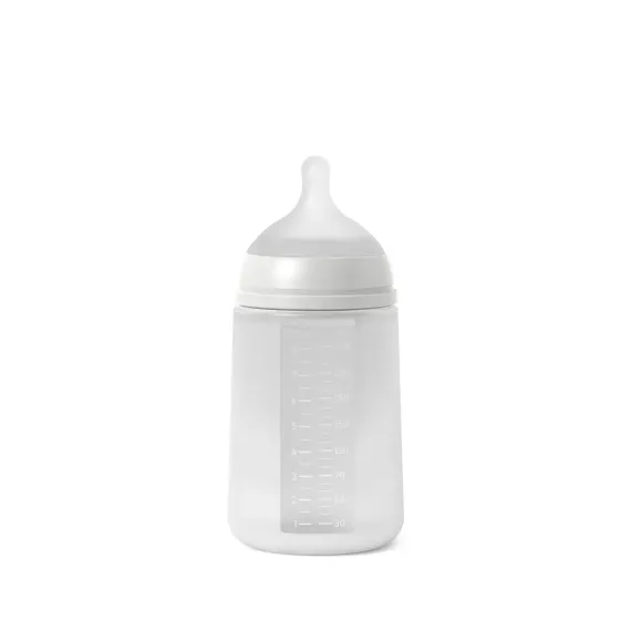 Силиконовая бутылочка Suavinex Colour Essence для детского питания, с соской из силикона 240 мл Белая