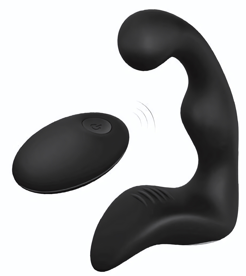 Черный вибромассажер простаты REMOTE BOOTY PLEASER (Цвет: черный)