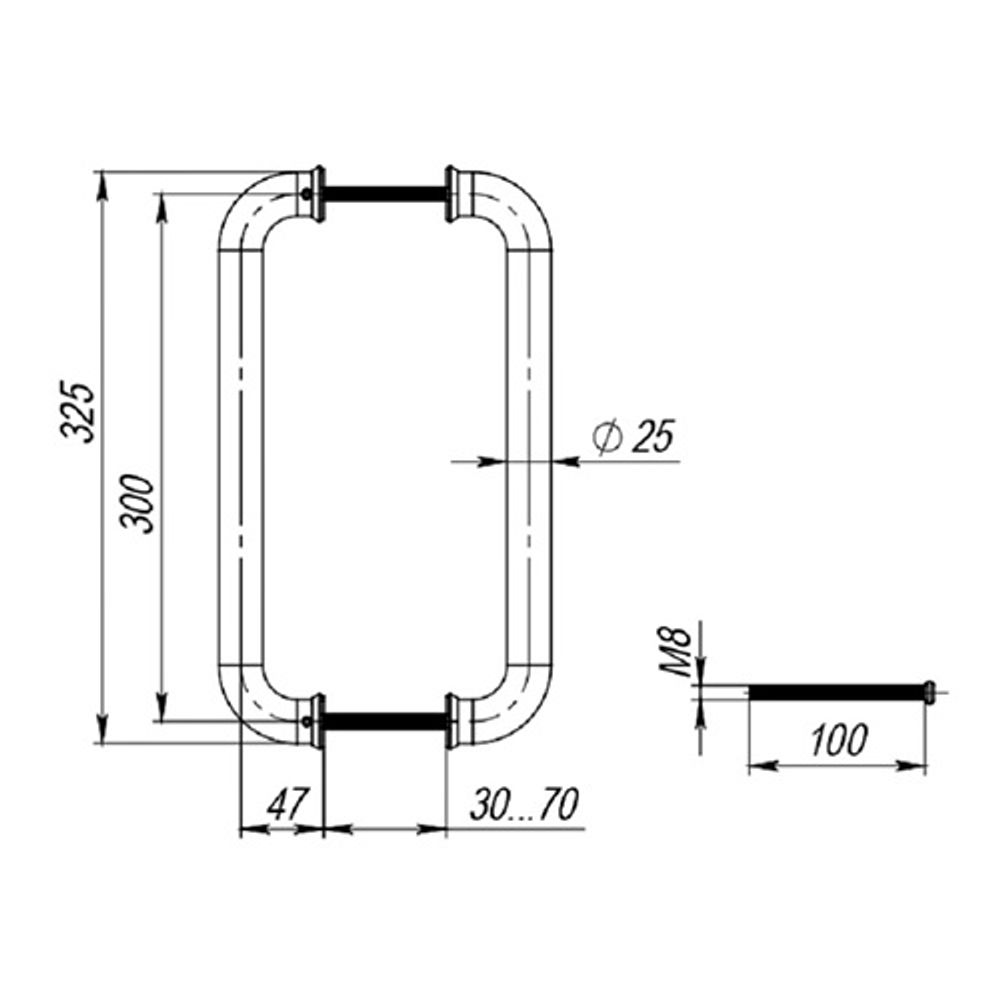 Ручка-скоба FUARO PH-21-25/300-INOX нержавейка 201 /43173/