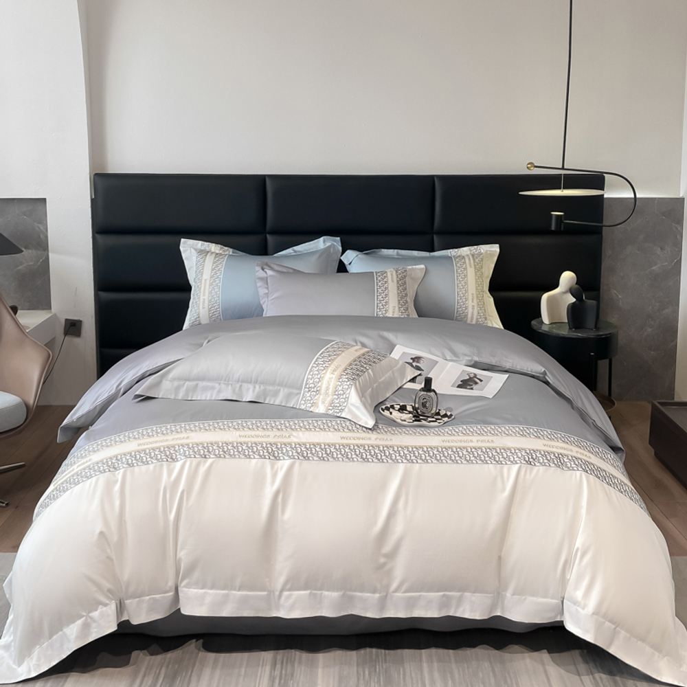 ZEPHYR HOME Постельное белье на двуспалку Египетский хлопок 100s Dior голубой