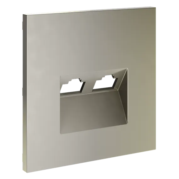Накладка для розетки компьютерной двойной RJ45+RJ45 кат.6 Voltum S70 Шелк VLS001404