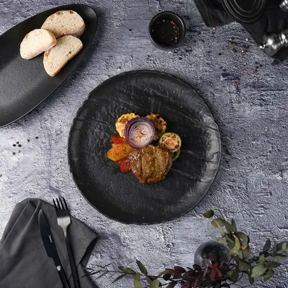Тарелка d 29 см Uneven Side Black Raw Stellar P.L. Proff Cuisine [3]