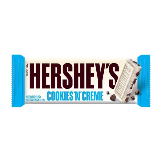 Шоколад Hershey`s Cookies N Creme Bar, белый с кусочками печенья, 40г (Малайзия)