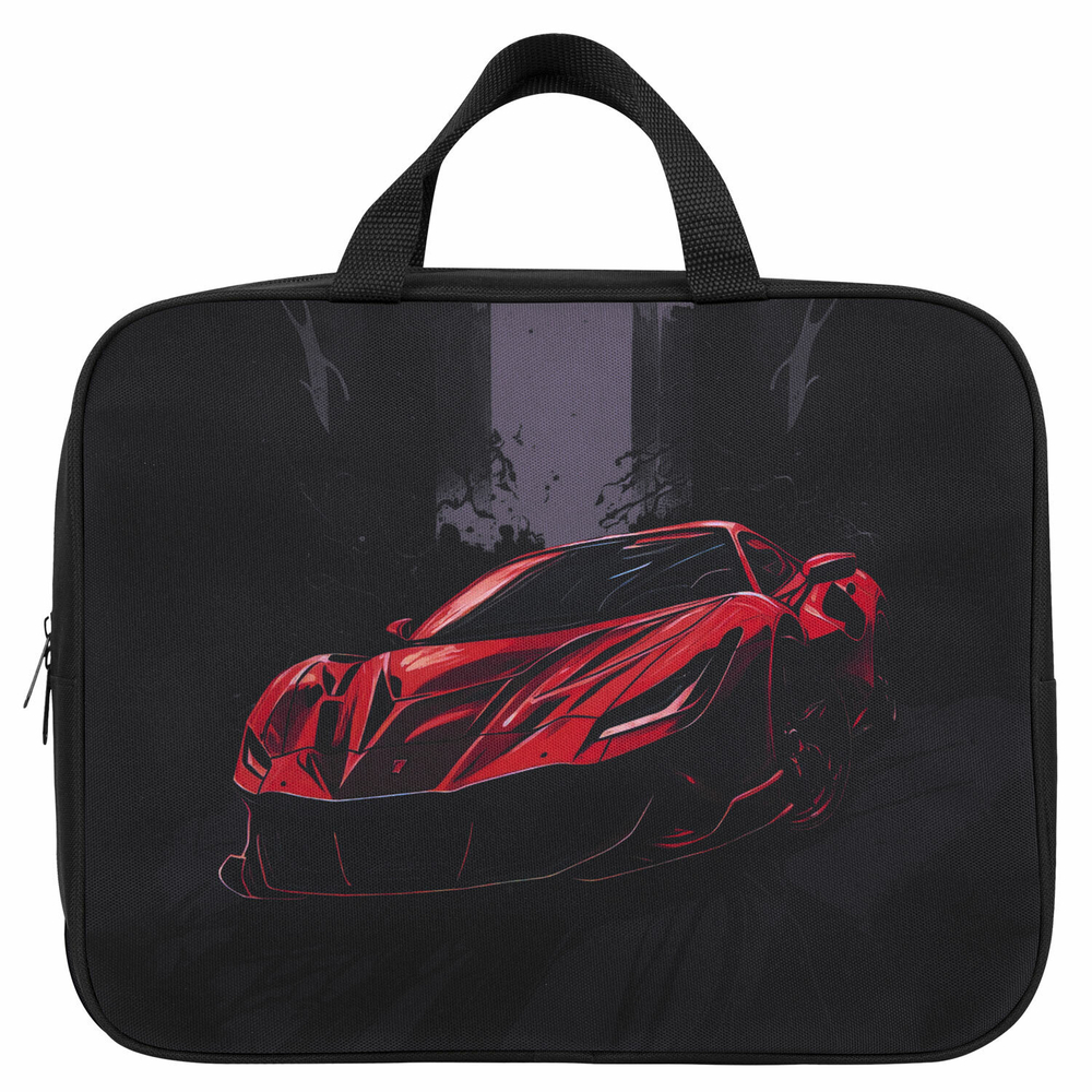 Папка на молнии с ручками BRAUBERG KIDS А4, 1 отделение, полиэстер, 80мм, Red car, 272122