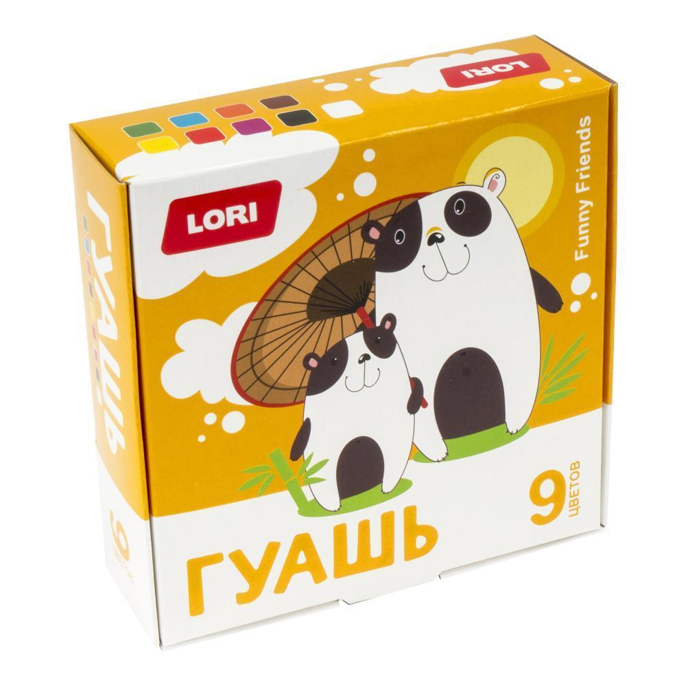 Гуашь 9 цветов 15 мл. "Funny friends" (Lori)