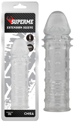 Прозрачная реалистичная насадка на пенис Extra Texture Sleeve - 16,2 см. (Цвет: прозрачный)