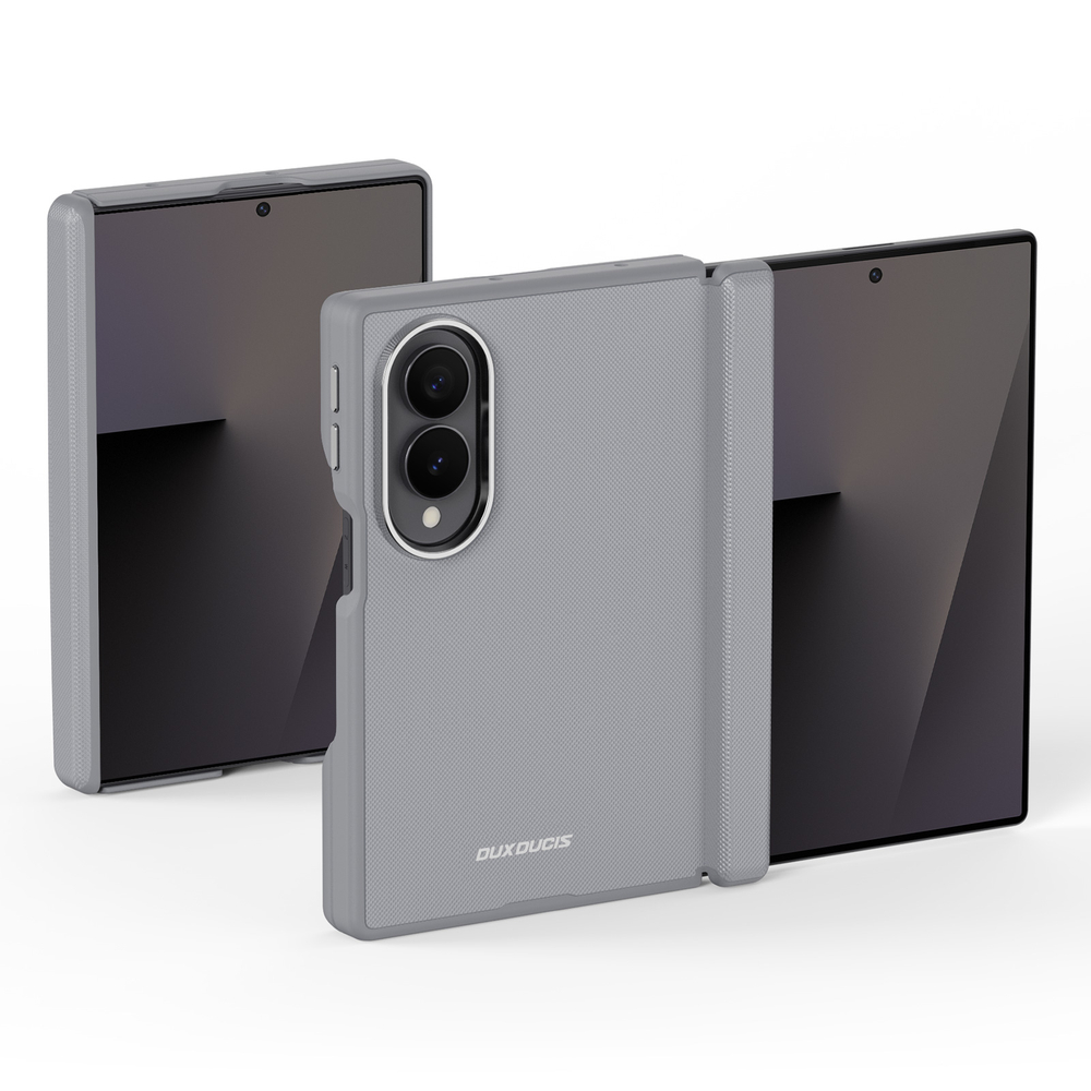 Чехол серого цвета с вставками из искусственной кожи для Samsung Galaxy Z Fold 8, серия Vyne Series от Dux Ducis