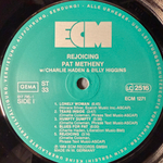Pat Metheny w/ Charlie Haden & Billy Higgins ‎– Rejoicing (Германия 1984г.) ECM