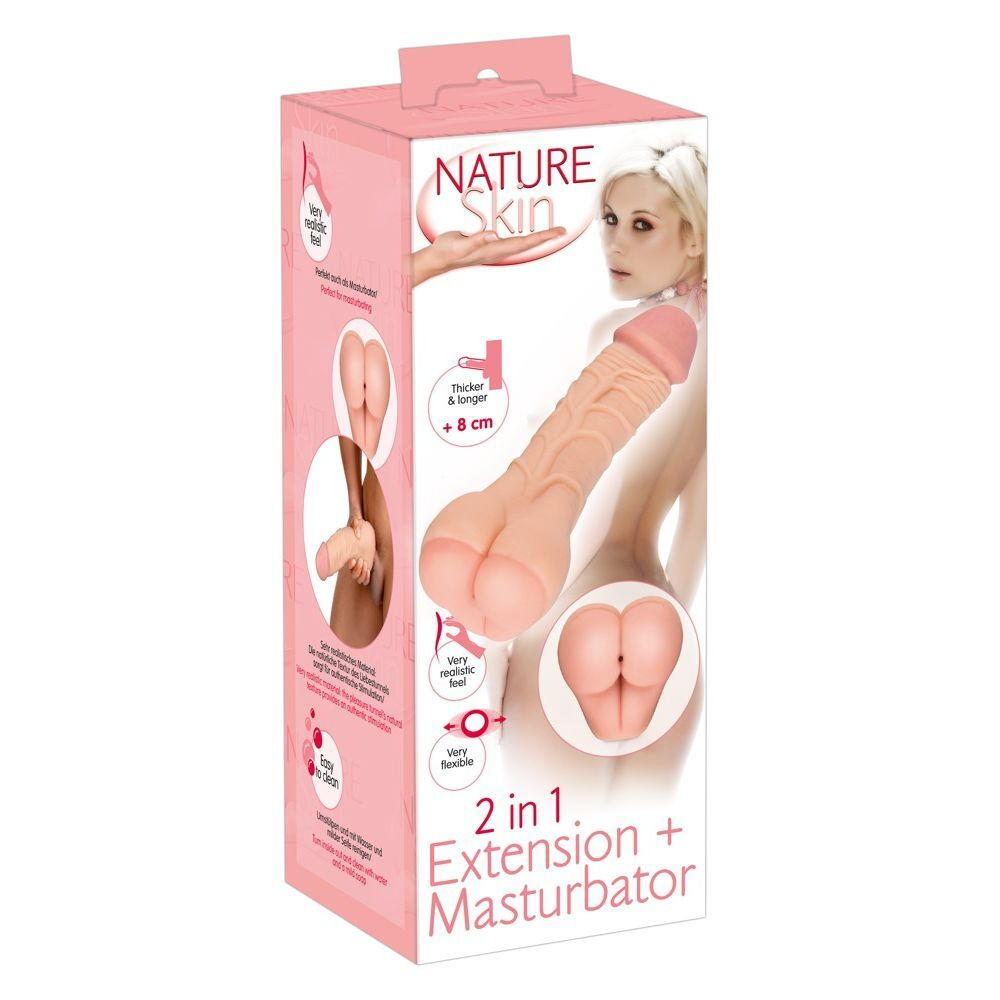 You2Toys 2 в 1 - Мастурбатор +насадка-увеличитель для пениса