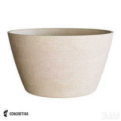 Кашпо BOWL EROSIA YELLOW D80 H45