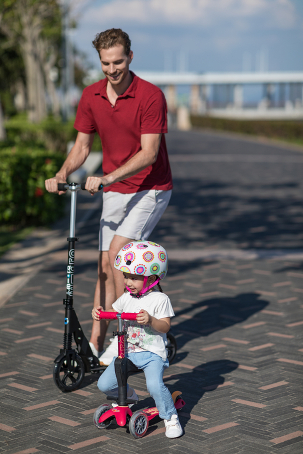 Самокат Mini Micro Deluxe Plus  3 в 1  красный рубин
