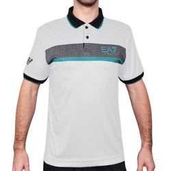 Мужское теннисное поло EA7 Man Jersey Polo Shirt - белый