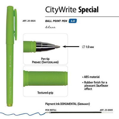 Ручка масляная 1,0мм, синяя "CityWrite.SPECIAL" (BrunoVisconti)