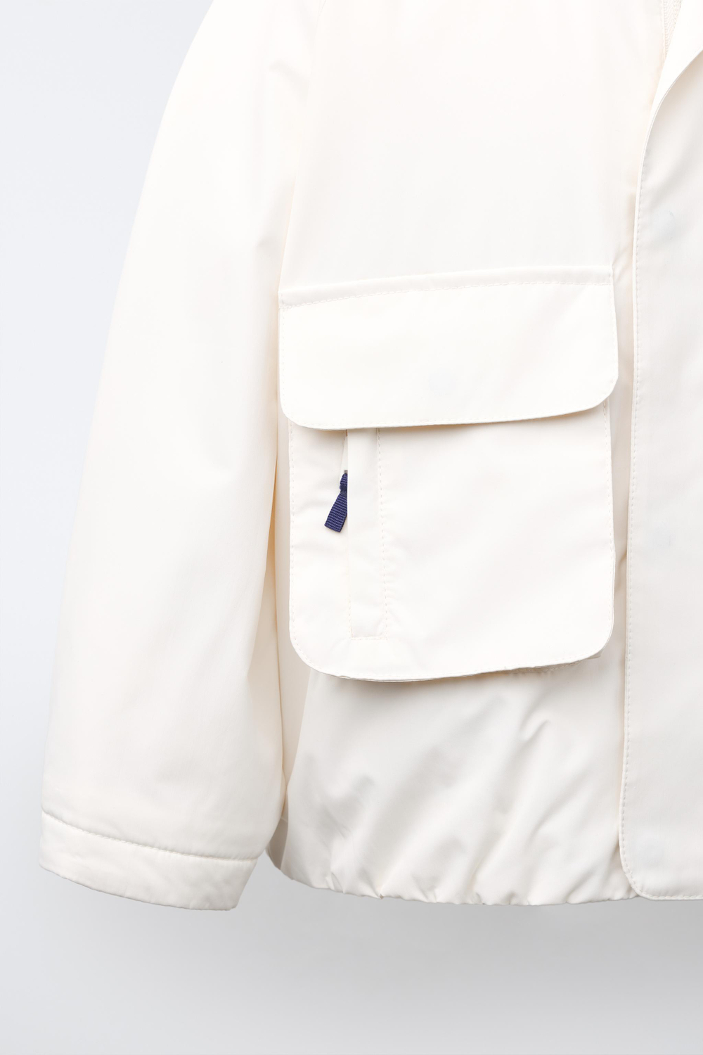 ZARA ПАРКА WATER REPELLENT С КОНТРАСТНЫМИ ДЕТАЛЯМИ, БЕЛЫЙ
