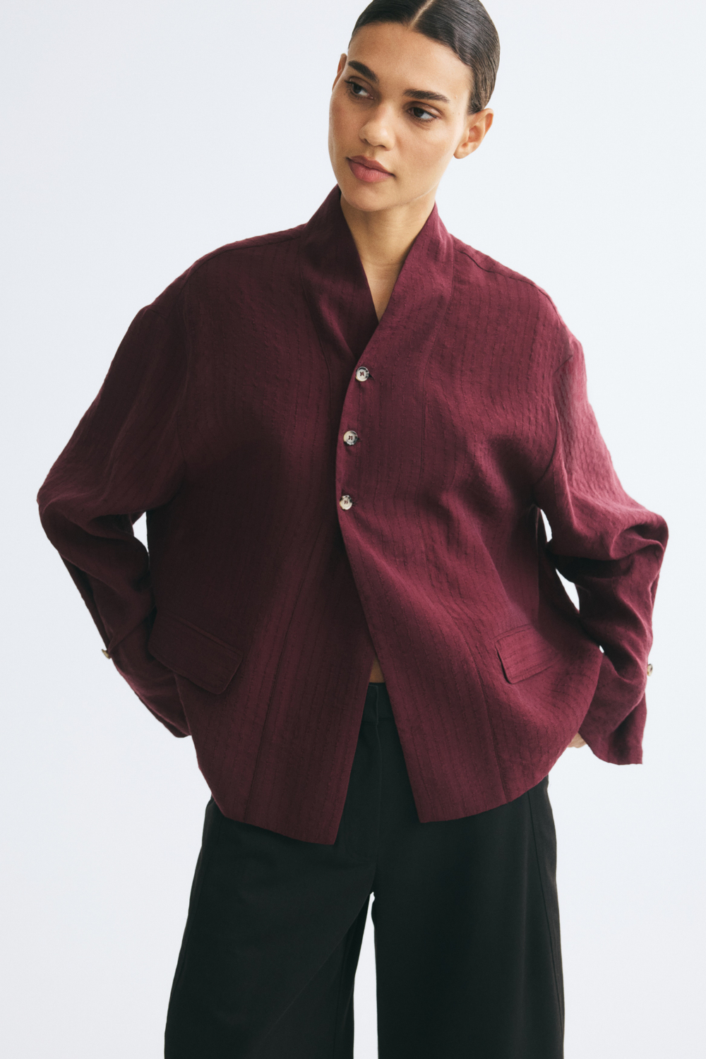 Рубашка из текстурированной ткани - H&M