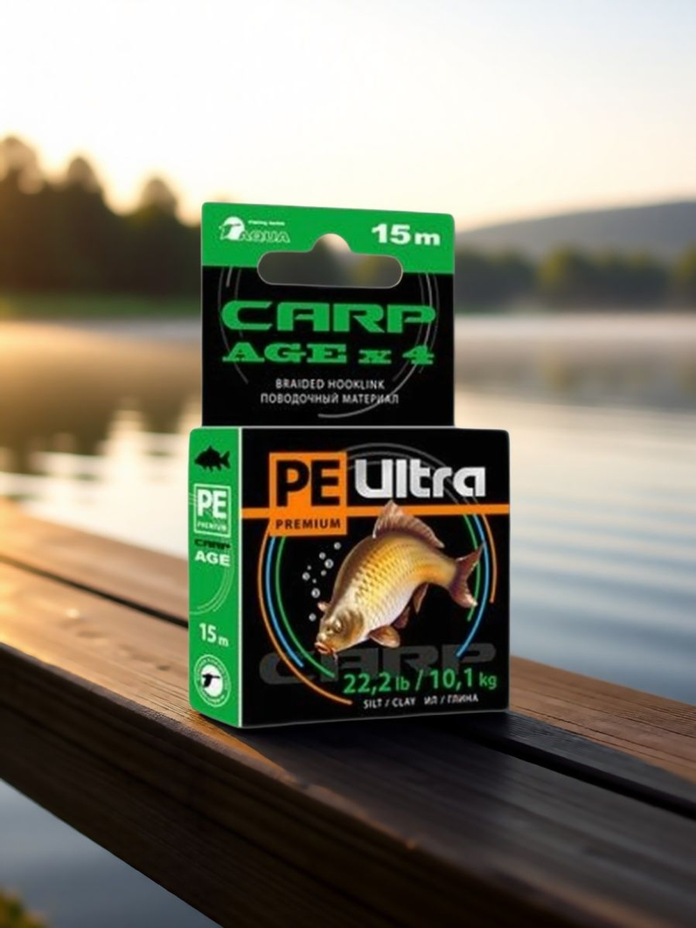 Поводковый материал Aqua Карп 4 нити 15 м 10,1 кг цв ил-глина
