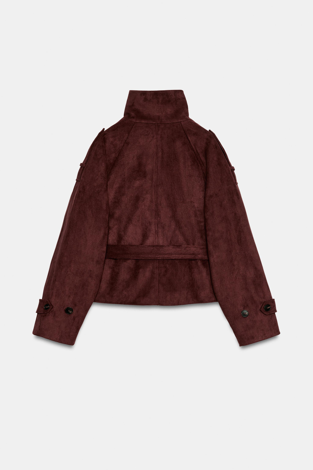 КУРТКА ИЗ ИСКУССТВЕННОЙ ЗАМШИ С ПОЯСОМ — ZARA