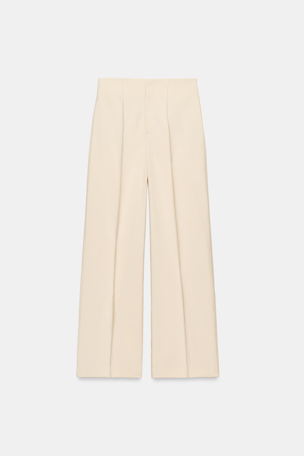 ZARA БРЮКИ С ВЫСОКОЙ ПОСАДКОЙ — ZW COLLECTION, ЦВЕТ СЛОНОВОЙ КОСТИ