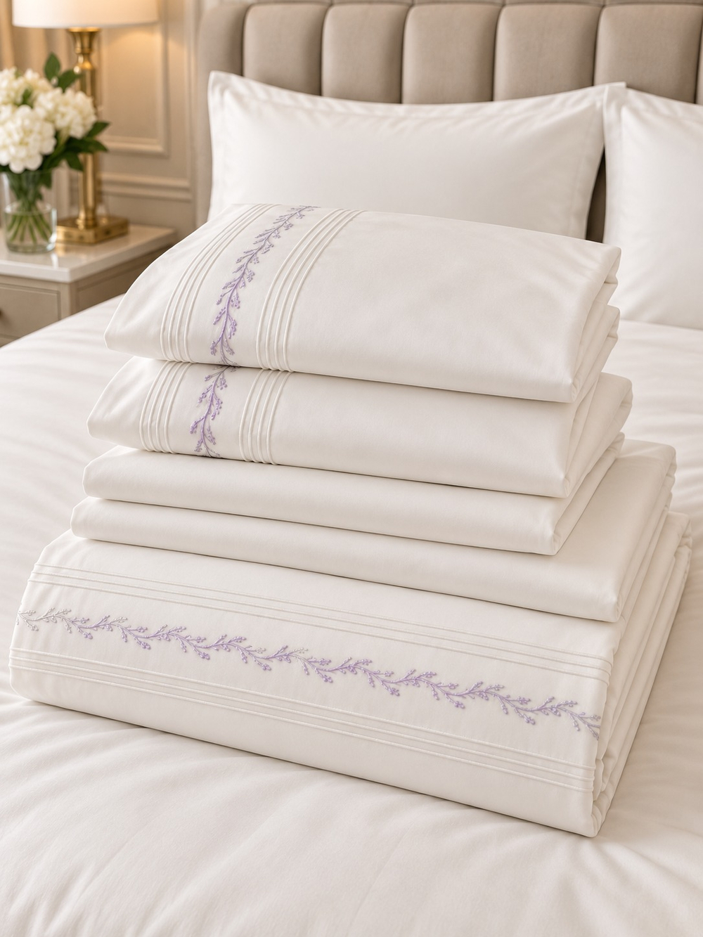 Gelin Home КПБ 6 пр. ELMIRA сиреневый цвет пододеяльник 200*220, простынь 240*260, наволочки 50*70 2шт, декоративные наволочки 50*70 2шт GLNN517 — фото 5