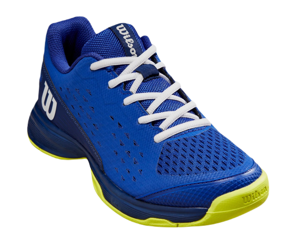детские Кроссовки теннисные Wilson Rush Pro JR L - bluing/blue print/safety yellow