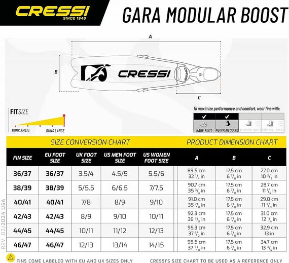 Ласты Cressi Gara Modular Turbo Boost зеленый