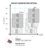 Петля АЛЛЮР  2043  2 подш. 2ВВ-FHP BP  латунь (уп.2шт) 101*76  /1105