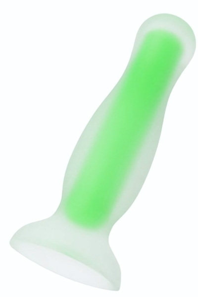 Зеленая, светящаяся в темноте анальная втулка Mortimer Glow - 12,5 см. (Цвет: зеленый)
