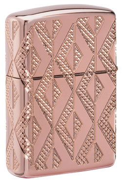Зажигалка Zippo Armor Geometric Diamond Pattern Design, латунь/стальрозовое золото,38x13x57мм