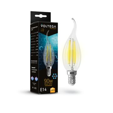 Светодиодная лампа свеча на ветру Crystal Graphene Candle wind 9W 3000K E14 (7220) VG10-CW35E14-3K-9W-F прозрачная Voltega