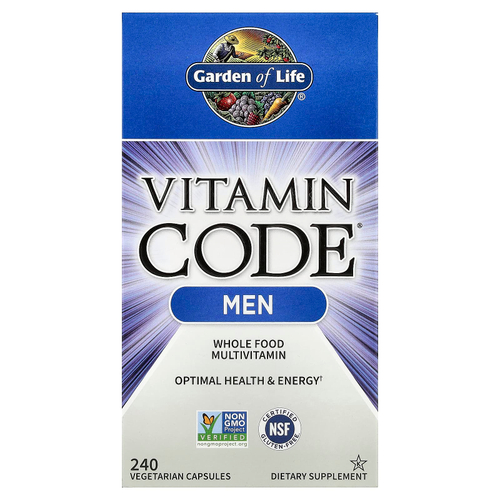 Garden of Life, Vitamin Code, мультивитамины из цельных продуктов для мужчин, 240 вегетарианских капсул