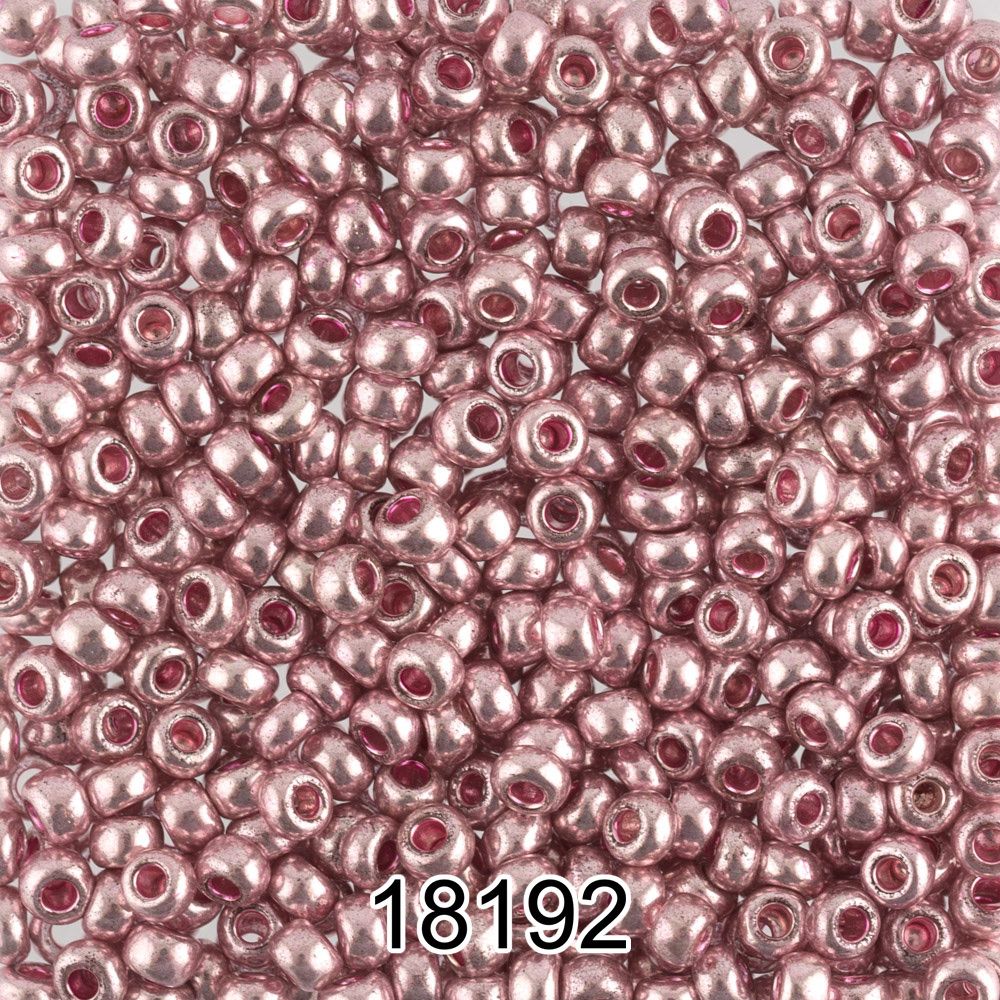 Бисер Preciosa 10/0 (2.3 мм), 500 г, 18192 (Ф444) т.розовый/металлик