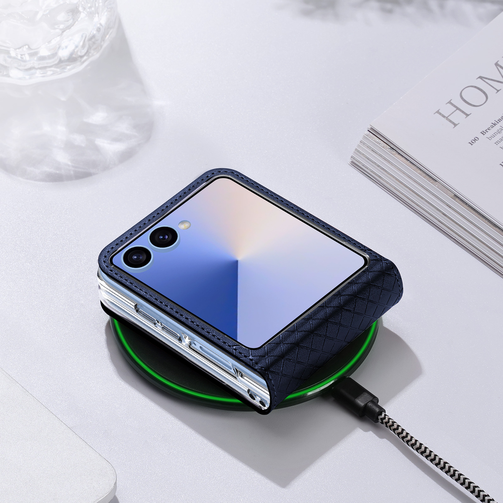Чехол синего цвета из искусственной кожи от Dux Ducis для Samsung Galaxy Flip 7, серия Bril Series Case