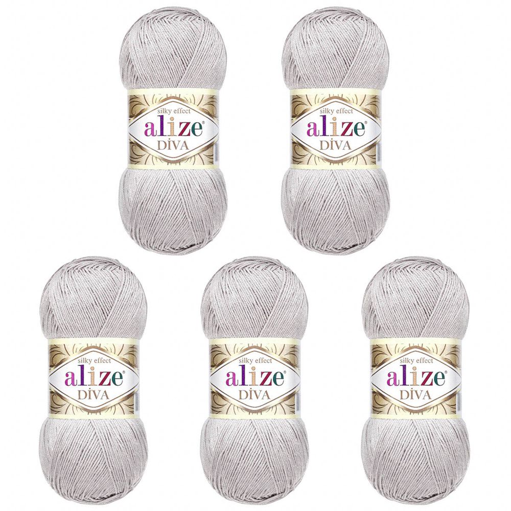 Пряжа Alize (Ализе) Diva / уп.5 мот. по 100 г, 350м, 168 морская ракушка A