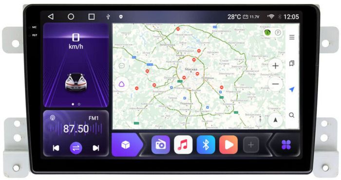 Магнитола для Suzuki Grand Vitara 2005-2016 - Kuberg OL-9624 QLed+2K, Android 12, Быстрая, CarPlay, 4G SIM-слот