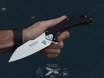 Складной нож НОКС Мангуст-2 336-100406 c клинком из стали D2, рукоять G10