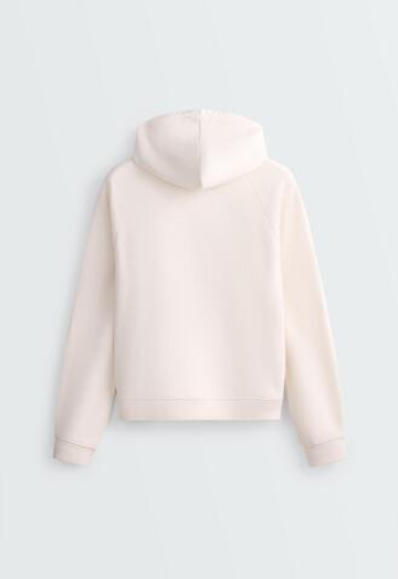 Oysho Толстовка из смесового хлопка с капюшоном, светлый экрю