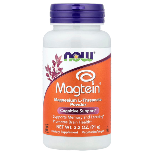 NOW Foods, Magtein®, L-треонат магния в порошке, 91 г (3,2 унции)