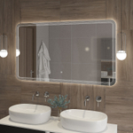 Зеркало Cezares Duet 140 CZR-SPC-DUET-1400-800-LED-TCH с подсветкой с лазерной гравировкой и сенсорным выключателем
