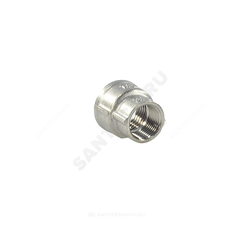 Муфта латунь никель переходная Ду 15х10 (1/2"х3/8") ВР/ВР SantechSystems