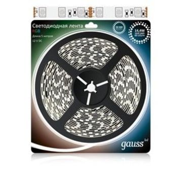 Лента Gauss LED 5050/60-SMD 14.4W 12V DC RGB IP66 мульти (блистер 5м) 311000414