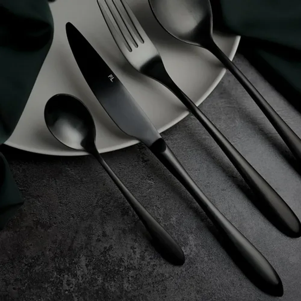 Вилка столовая 21,5 см матовая черный цвет PVD Alessi-Black P.L. [12]