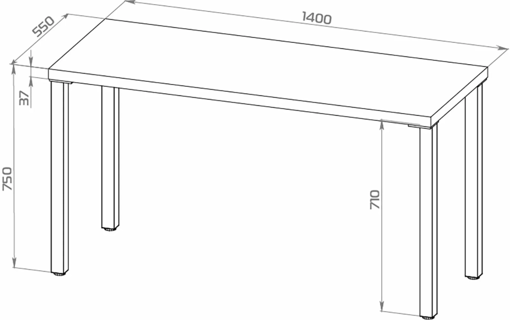 Стол письменный Ингар 2/ТТ, 140*75*55 см, дуб беленый/белый