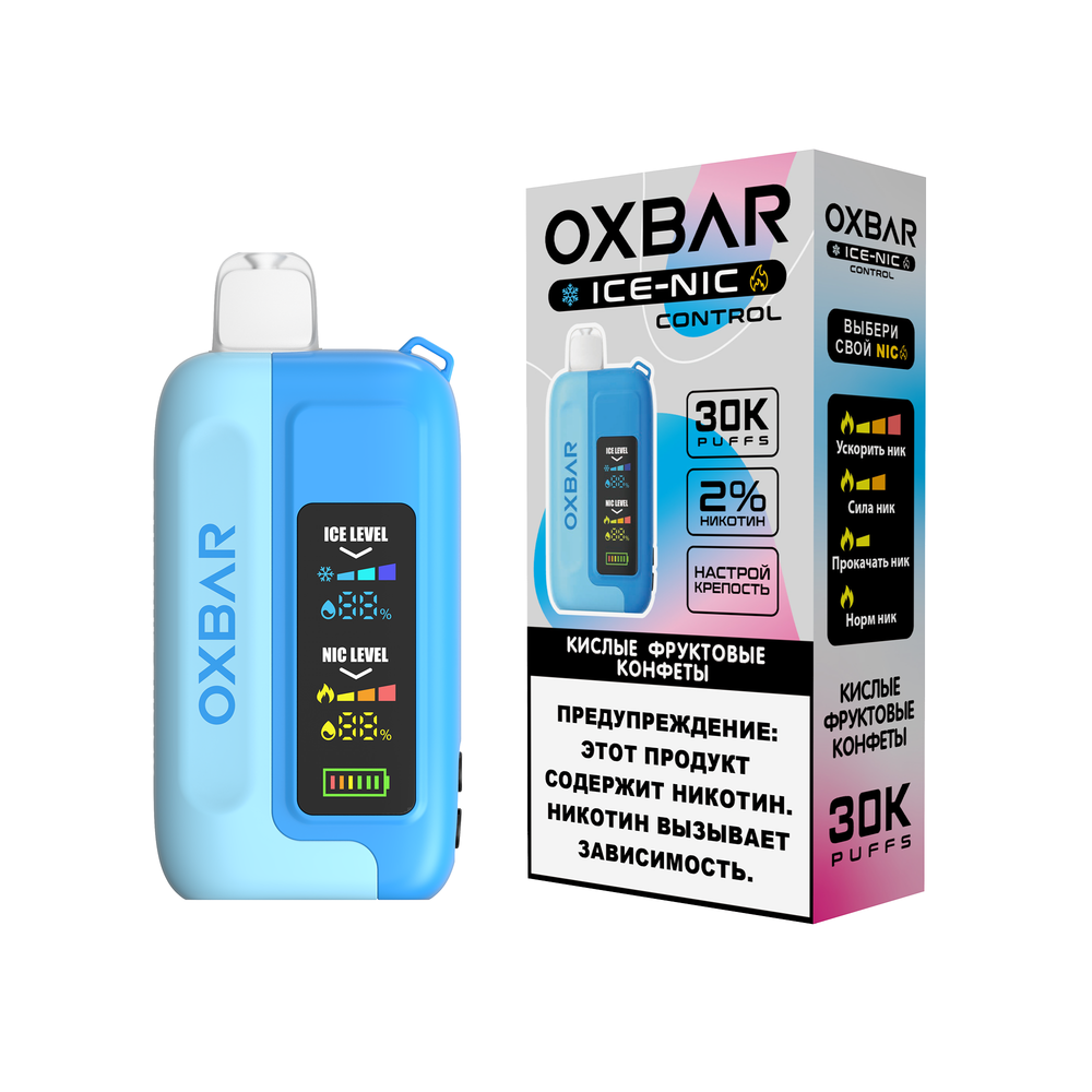Oxbar Ice-nic Кислые фруктовые конфеты 30000 затяжек 20мг (2%)