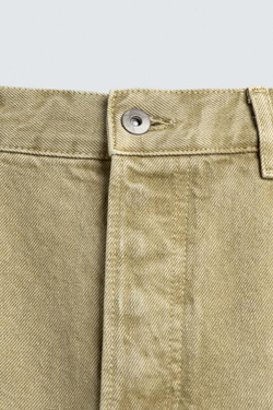 ZARA ДЖИНСЫ STRAIGHT FIT, СВЕТЛЫЙ ХАКИ