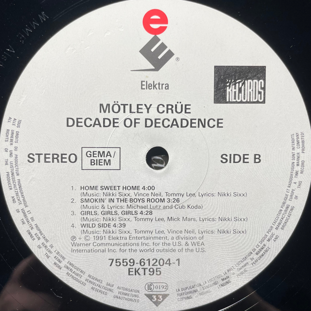 Mötley Crüe ‎– Decade Of Decadence '81-'91 2LP (Германия 1991г.)