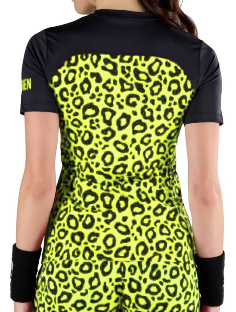 Женская теннисная футболка Hydrogen Panther Tech - black/yellow fluo