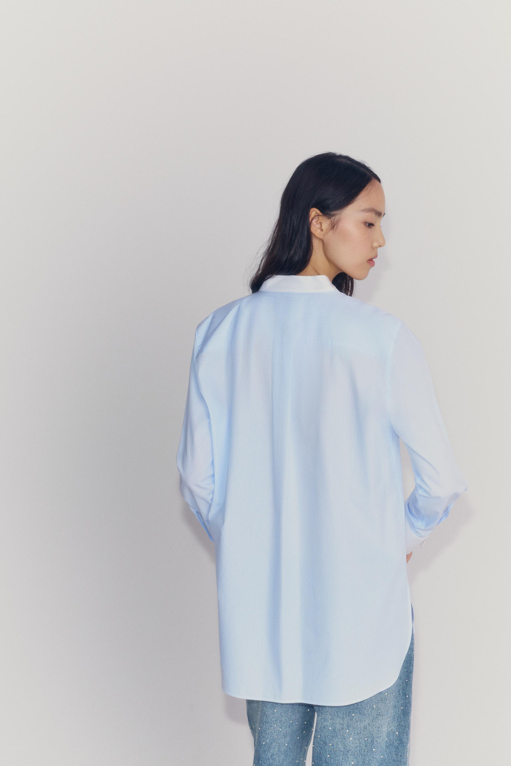 РУБАШКА В ПОЛОСКУ С МАНИШКОЙ ZW COLLECTION — ZARA