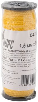 Шнур разметочный капроновый  1,5 мм х 50 м, желтый