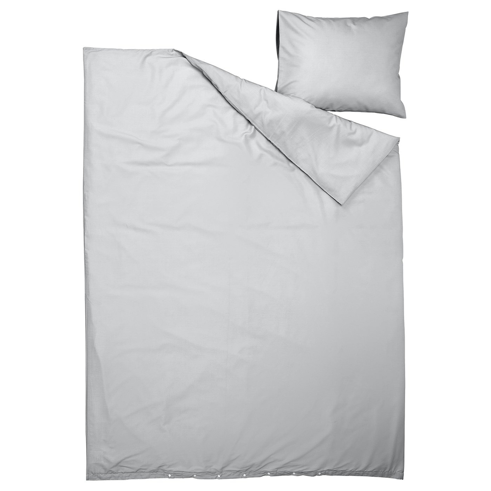 IKEA PILTANDVINGE  (ИКЕА ПИЛТАНДВИНГЕ)  -  Пододеяльник и наволочка - серый 150x200/50x60 см