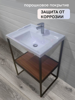Тумба с раковиной лофт 610 нп с полкой